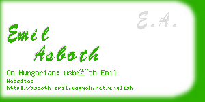 emil asboth business card